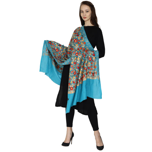 Women's Aari Embroidery Wool Shawl